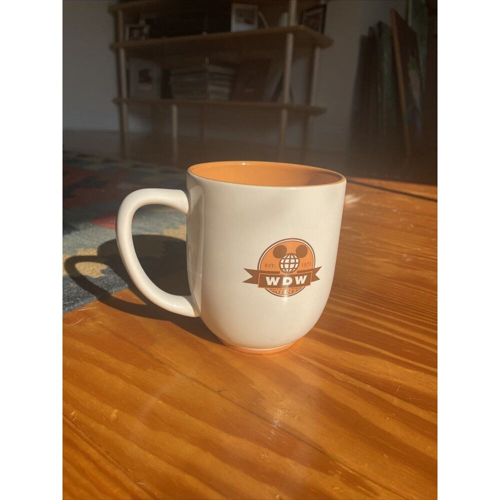 OFFICIAL WDW Large Ceramic Coffee Mug MICKEY MOUSE Orange Walt Disney World